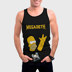Майка-безрукавка мужская Megadeth Гомер Симпсон рокер, цвет: 3D-черный — фото 2