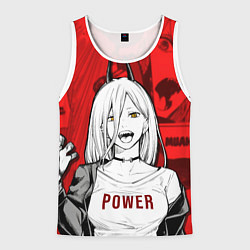 Майка-безрукавка мужская Chainsaw Man: Power, цвет: 3D-белый