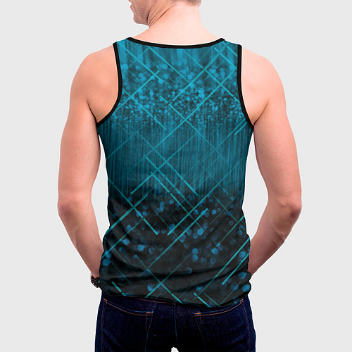 Мужская майка без рукавов Темно фиолетовые пузыри / 3D-Черный – фото 4