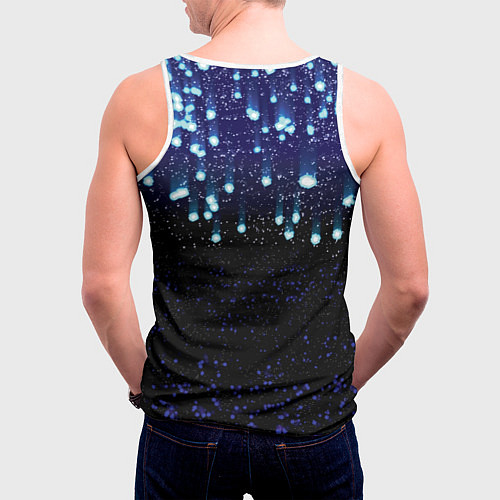 Мужская майка без рукавов Падающие звёзды / 3D-Белый – фото 4