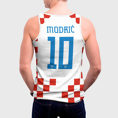 Мужская майка без рукавов Лука Модрич форма сборной Хорватии / 3D-Белый – фото 4