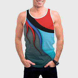 Майка-безрукавка мужская Разноцветные ручейки, цвет: 3D-белый — фото 2