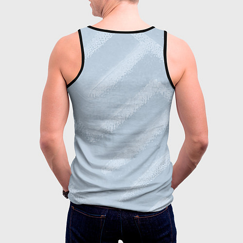 Мужская майка без рукавов Снежный узор / 3D-Черный – фото 4