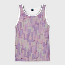 Майка-безрукавка мужская Множество розовых геометрических кубов, цвет: 3D-белый
