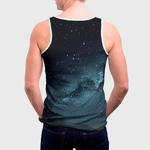 Мужская майка без рукавов Одиночество в космосе / 3D-Белый – фото 4