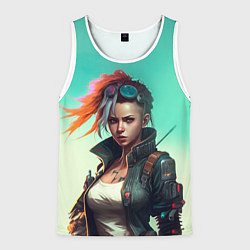 Мужская майка без рукавов Girl art Cyberpunk