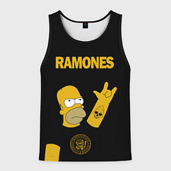 Майка-безрукавка мужская Ramones Гомер Симпсон рокер, цвет: 3D-черный