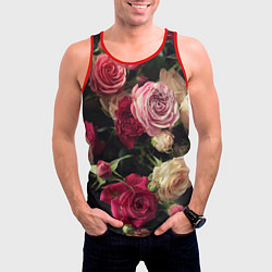 Майка-безрукавка мужская Нежные кустовые розы, цвет: 3D-красный — фото 2