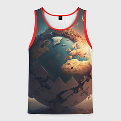 Майка-безрукавка мужская Чудесный мир и волшебный город, цвет: 3D-красный