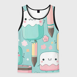 Мужская майка без рукавов Милые предметы с лицами