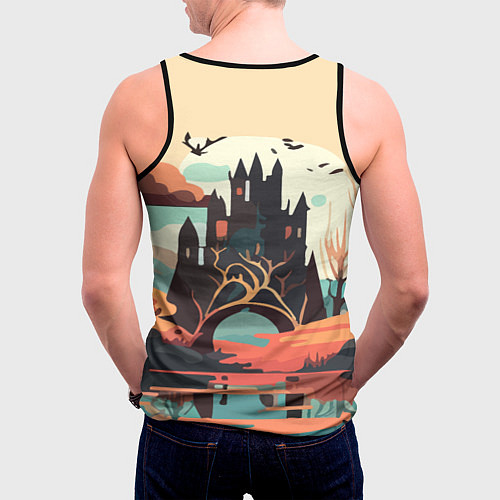 Мужская майка без рукавов Autumn Castle - Huf&Sya / 3D-Черный – фото 4