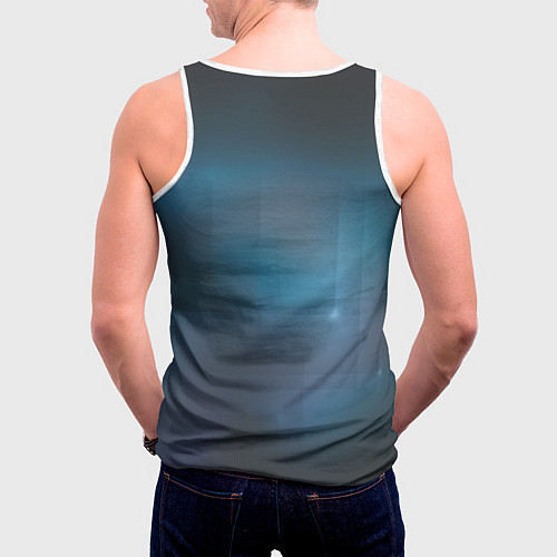 Мужская майка без рукавов Странник Скарамучча перерождение в анемо / 3D-Белый – фото 4