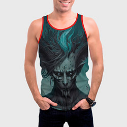 Майка-безрукавка мужская Демон леса, цвет: 3D-красный — фото 2