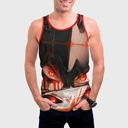 Майка-безрукавка мужская Аста и его демон - Черный клевер, цвет: 3D-красный — фото 2