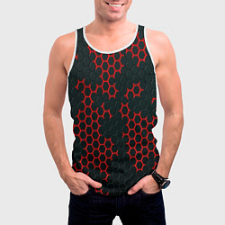 Майка-безрукавка мужская Текстура соты, цвет: 3D-белый — фото 2