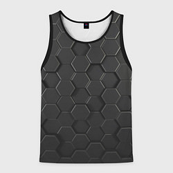Майка-безрукавка мужская Abstraction hexagon grey, цвет: 3D-черный