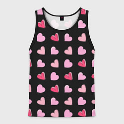 Мужская майка без рукавов Валентинки на черном фоне