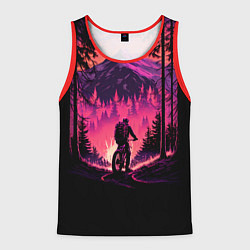 Майка-безрукавка мужская Велопрогулка на закате, цвет: 3D-красный