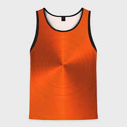 Майка-безрукавка мужская Оранжевый волнообразный дисковый узор, цвет: 3D-черный