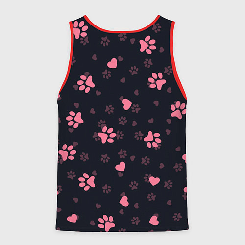 Мужская майка без рукавов Лапки котиков / 3D-Красный – фото 2