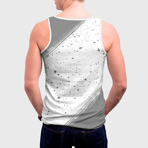 Мужская майка без рукавов Бизнесмен за работой - на светлом фоне / 3D-Белый – фото 4