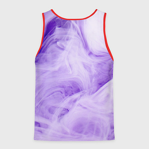 Мужская майка без рукавов Абстрактный фиолетовый облачный дым / 3D-Красный – фото 2