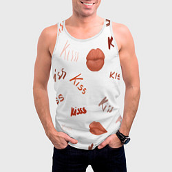 Майка-безрукавка мужская Поцелуйчики, цвет: 3D-белый — фото 2