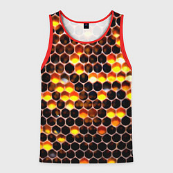 Майка-безрукавка мужская Медовые пчелиные соты, цвет: 3D-красный