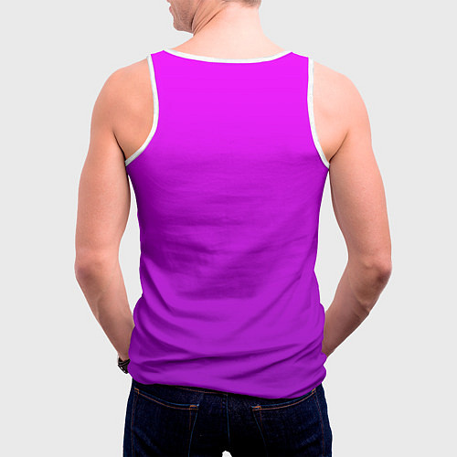Мужская майка без рукавов Ярко-фиолетовый градиент / 3D-Белый – фото 4