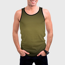 Майка-безрукавка мужская Градиент хаки, цвет: 3D-черный — фото 2