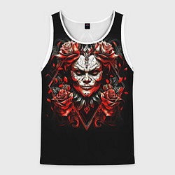 Мужская майка без рукавов Девушка в гриме Муэрте в стиле тату