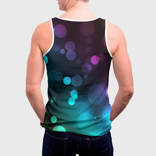 Мужская майка без рукавов Абстракция блики / 3D-Белый – фото 4