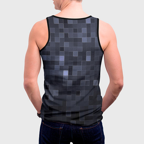 Мужская майка без рукавов Minecraft block time / 3D-Черный – фото 4
