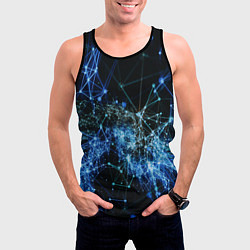 Майка-безрукавка мужская Нейронные цепочки Midjourney, цвет: 3D-черный — фото 2