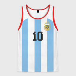 Майка-безрукавка мужская Марадона форма сборной Аргентины, цвет: 3D-красный