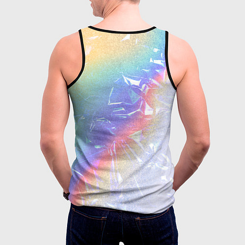Мужская майка без рукавов Голография и пленка - текстура / 3D-Черный – фото 4