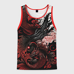 Майка-безрукавка мужская Красный Irezumi узор, цвет: 3D-красный