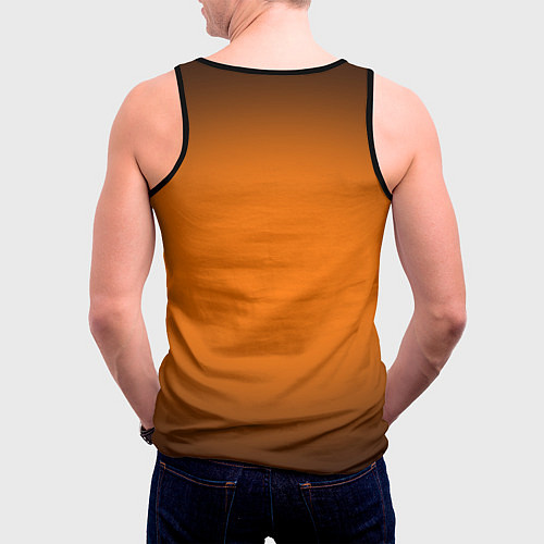 Мужская майка без рукавов Кислотный оранжевый с градиентом / 3D-Черный – фото 4