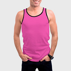 Майка-безрукавка мужская Кислотный розовый, цвет: 3D-черный — фото 2