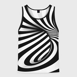 Майка-безрукавка мужская Оптические иллюзии зебра, цвет: 3D-черный