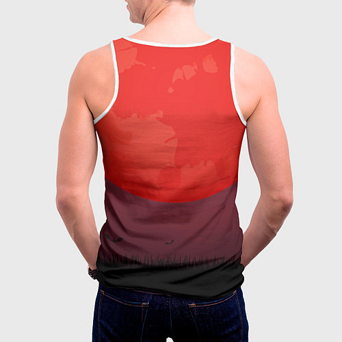 Мужская майка без рукавов Король и шут красная луна / 3D-Белый – фото 4