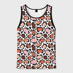 Майка-безрукавка мужская Бесконечные цветные пятна леопарда, цвет: 3D-черный