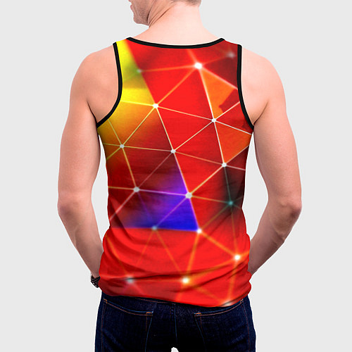 Мужская майка без рукавов Digital triangle abstract / 3D-Черный – фото 4