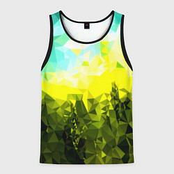 Майка-безрукавка мужская Green abstract colors, цвет: 3D-черный