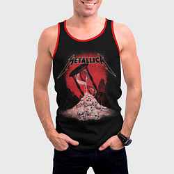 Майка-безрукавка мужская Metallica - время, цвет: 3D-красный — фото 2