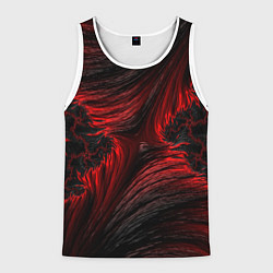 Майка-безрукавка мужская Red vortex pattern, цвет: 3D-белый