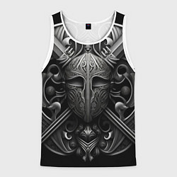 Майка-безрукавка мужская Шлем средних веков, цвет: 3D-белый