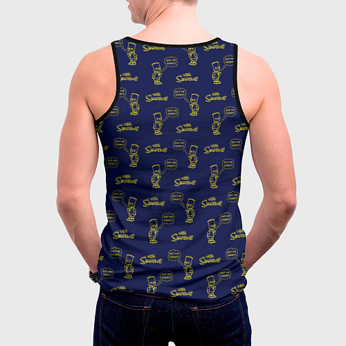 Мужская майка без рукавов Bart pattern Eat my shorts / 3D-Черный – фото 4