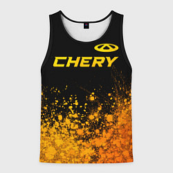 Мужская майка без рукавов Chery - gold gradient: символ сверху