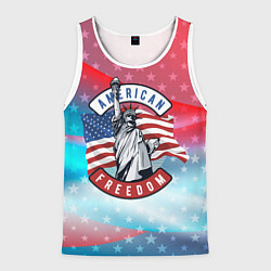 Майка-безрукавка мужская American freedom, цвет: 3D-белый